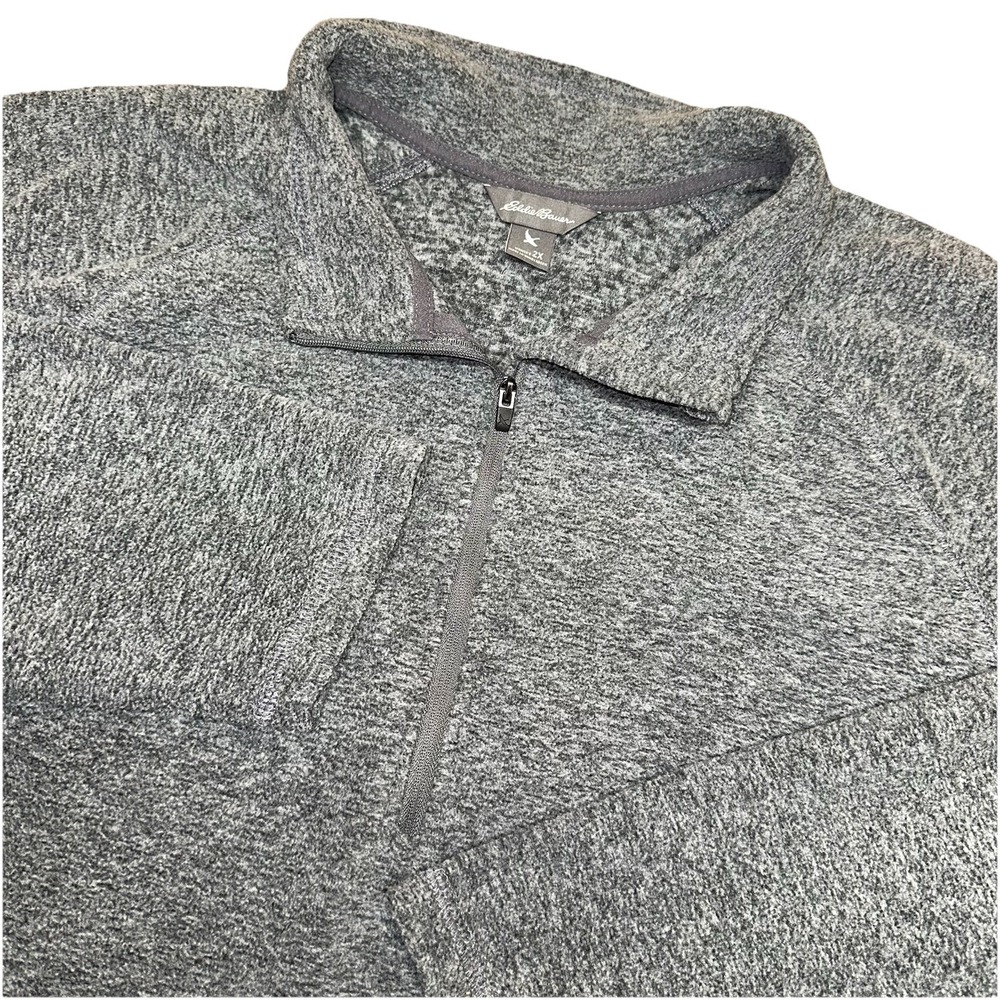 Eddie Bauer Gray Fleece 1/4 Zip Pullover Long Sleeve Mock Neck Sweater Womens 2X
